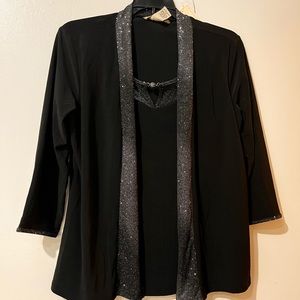 Black & Sparkle Atelier 29 Combo Blouse Size Small